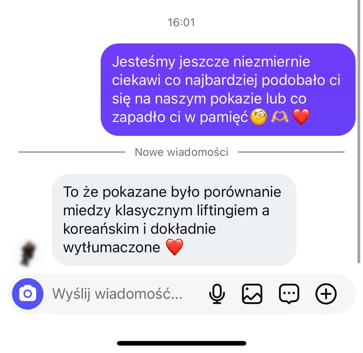 Zanonimizowana opinia uczestniczki po Wieczorze z Rzęsami