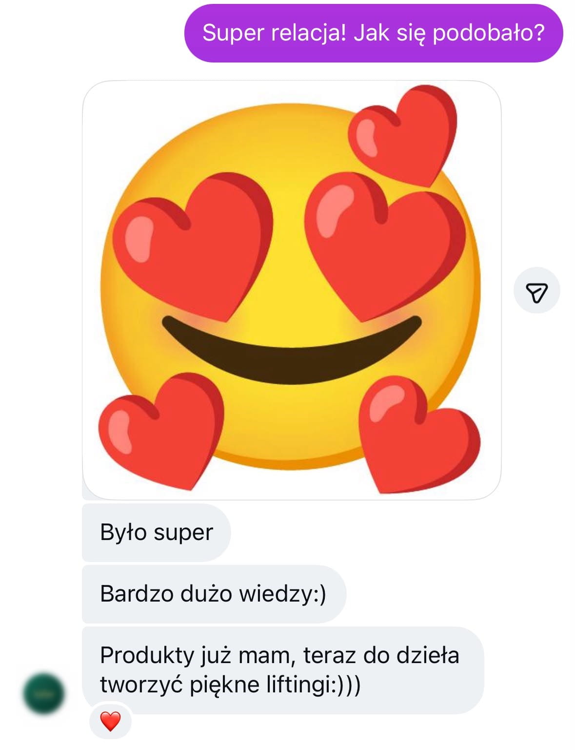 Zanonimizowana opinia uczestniczki po Wieczorze z Rzęsami