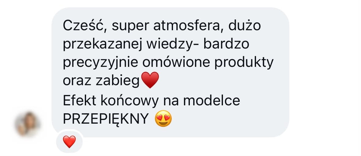 Zanonimizowana opinia uczestniczki po Wieczorze z Rzęsami